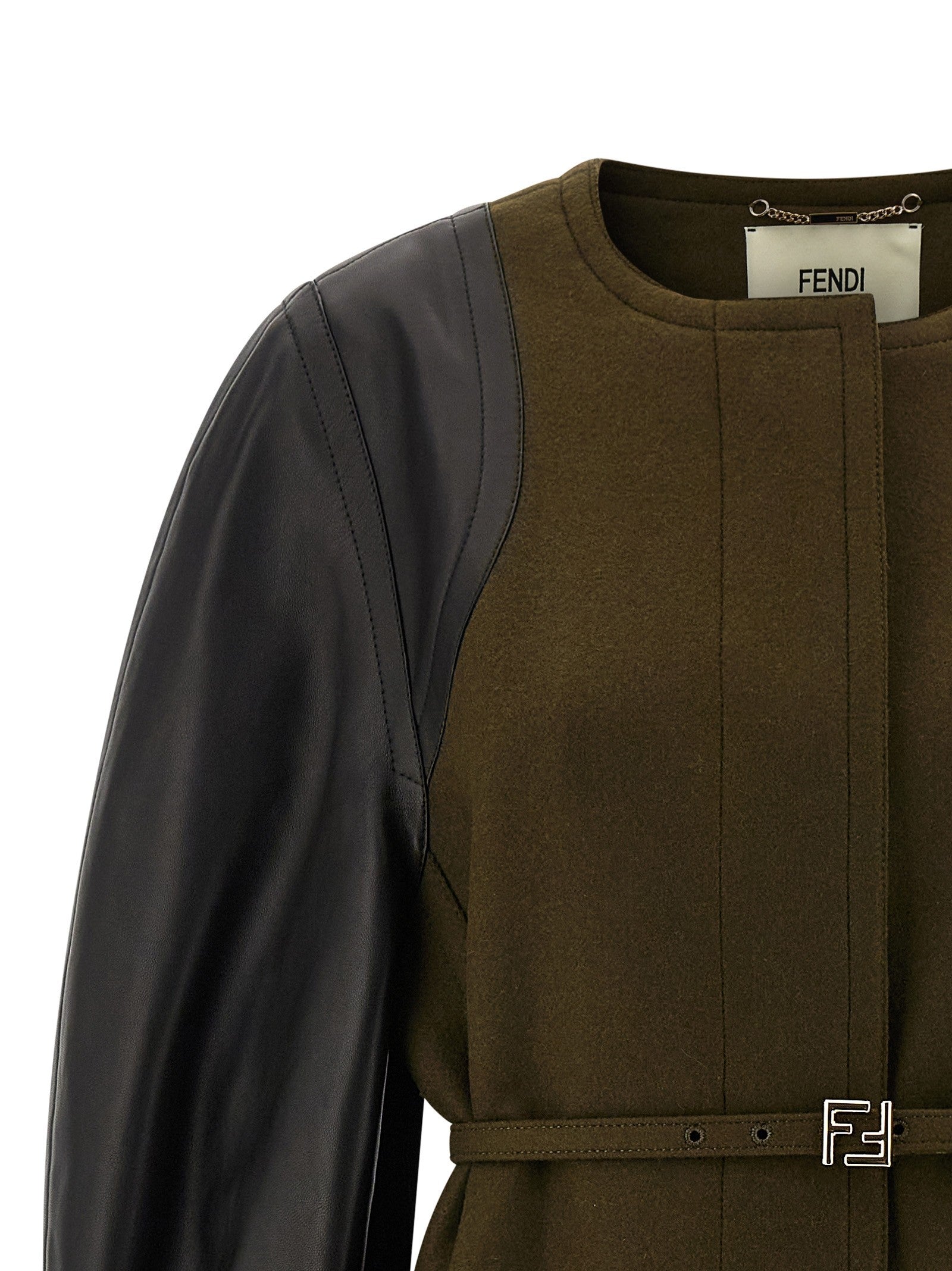 Fendi Wool Felt Coat Green