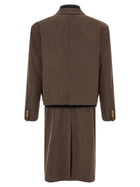 Sacai Wool Flannel Denim Coat Coat Brown, view 2