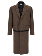 Sacai Wool Flannel Denim Coat Coat Brown