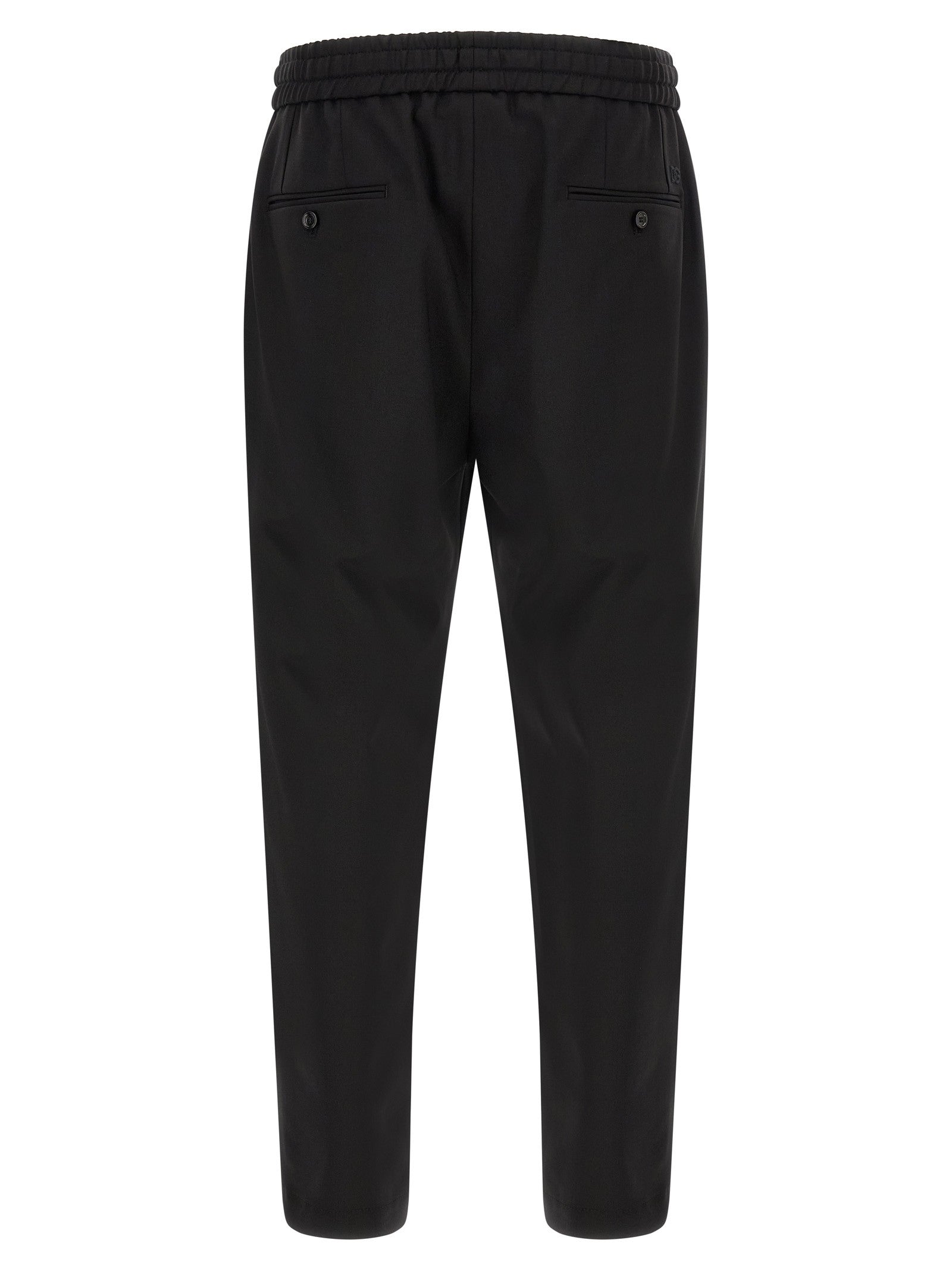 Dolce &amp; Gabbana Wool Gabardine Joggers Black
