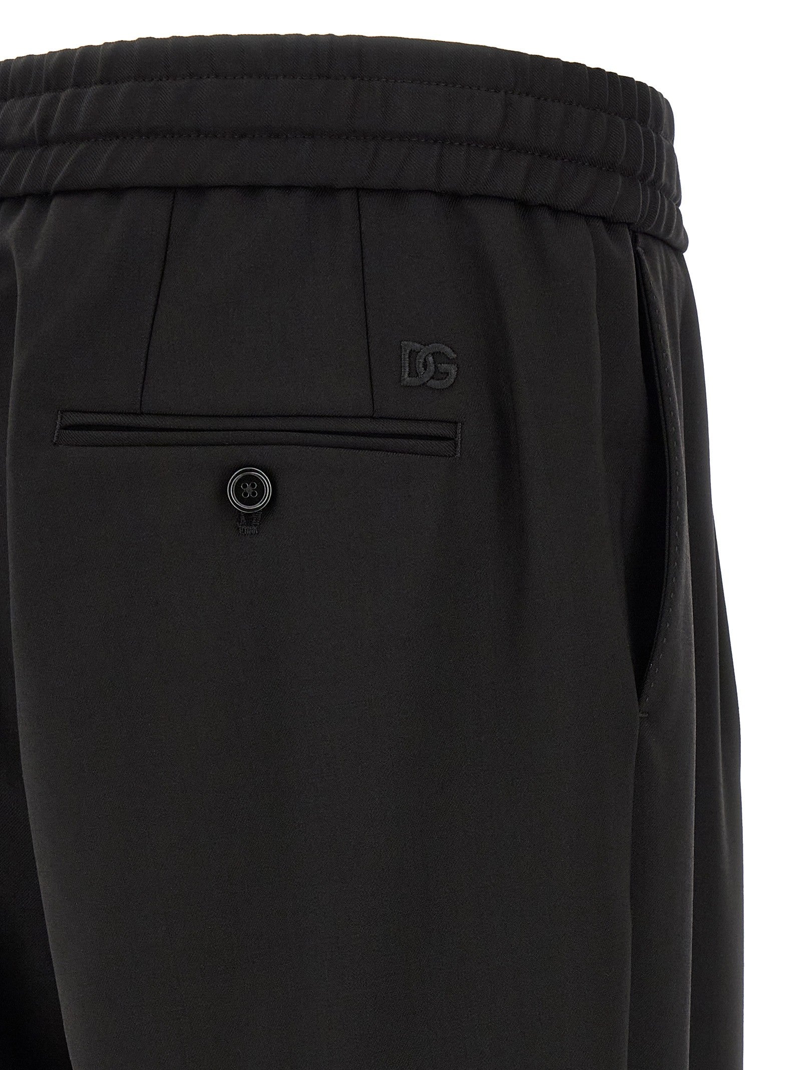 Dolce &amp; Gabbana Wool Gabardine Joggers Black