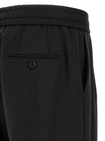 Dolce &amp; Gabbana Wool Gabardine Joggers Black
