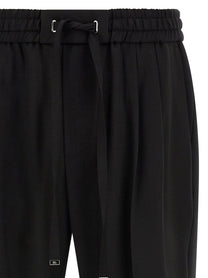Dolce &amp; Gabbana Wool Gabardine Joggers Black