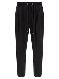 Dolce &amp; Gabbana Wool Gabardine Joggers Black