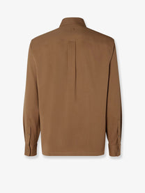 Fendi Men's Wool Gabardine Shirt Brown