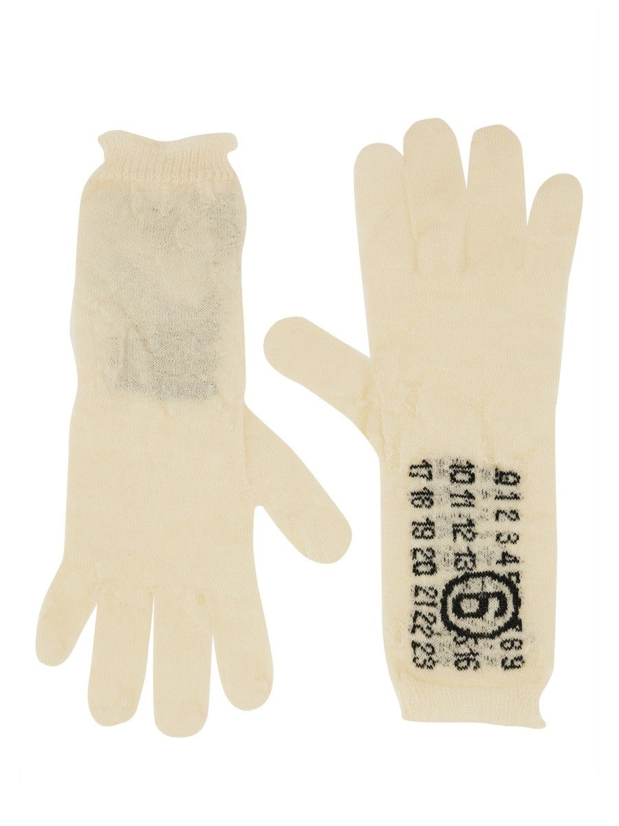 MM6 Maison Margiela Women's Wool Gloves White