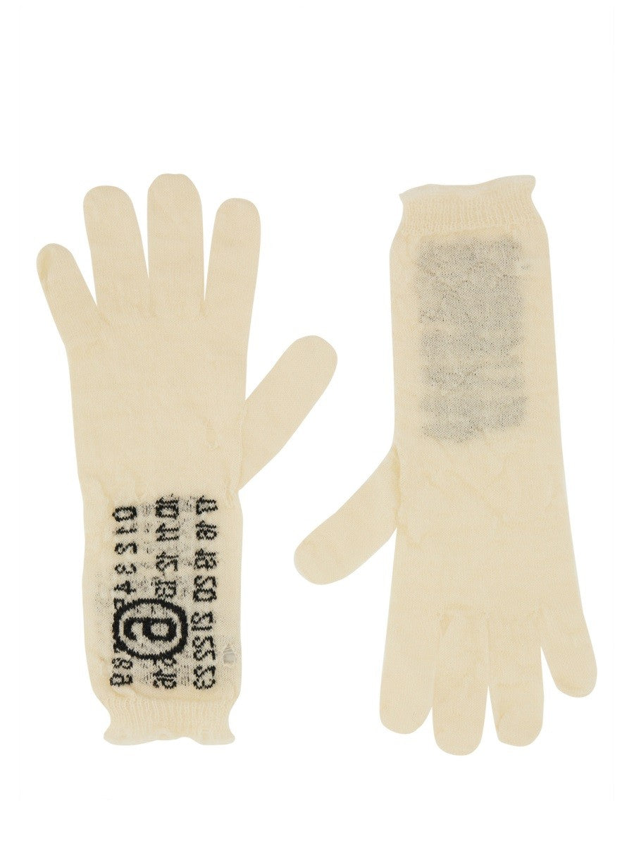 MM6 Maison Margiela Women's Wool Gloves White