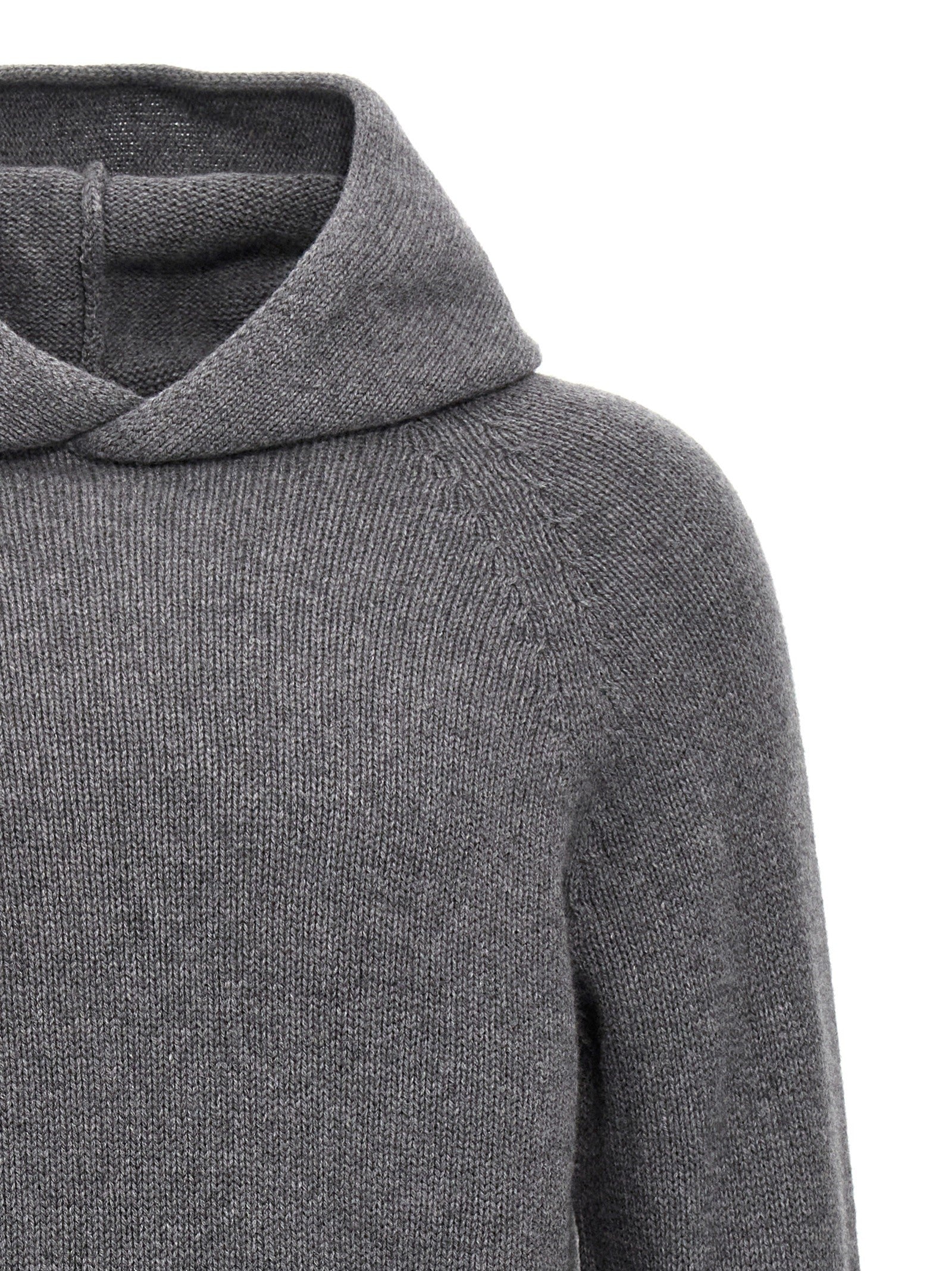 ma' ry' ya Wool Hooded Sweater Grey