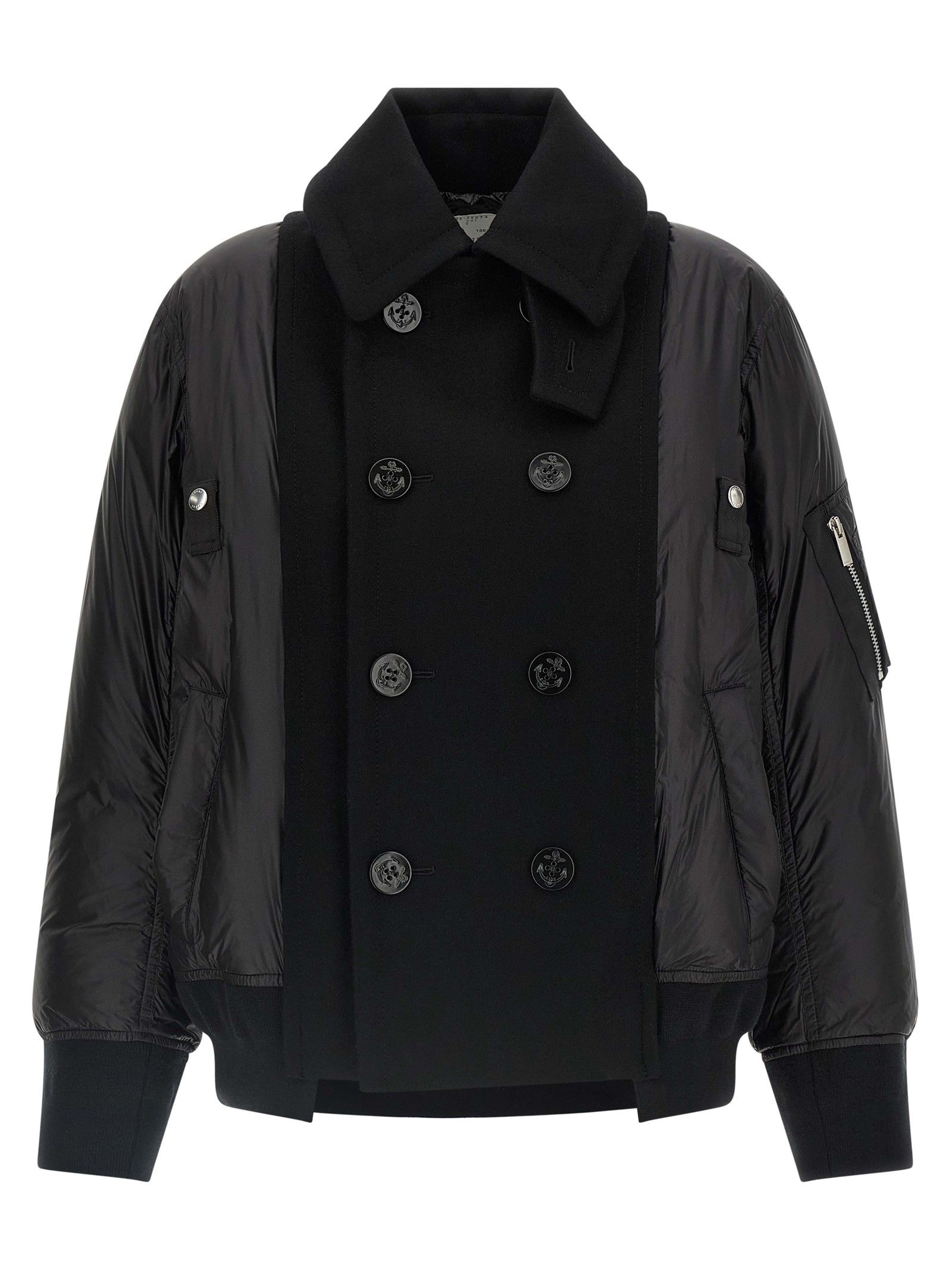Sacai Wool Insert Bomber Jacket Black