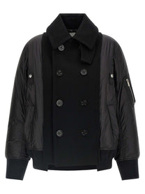 Sacai Wool Insert Bomber Jacket Black