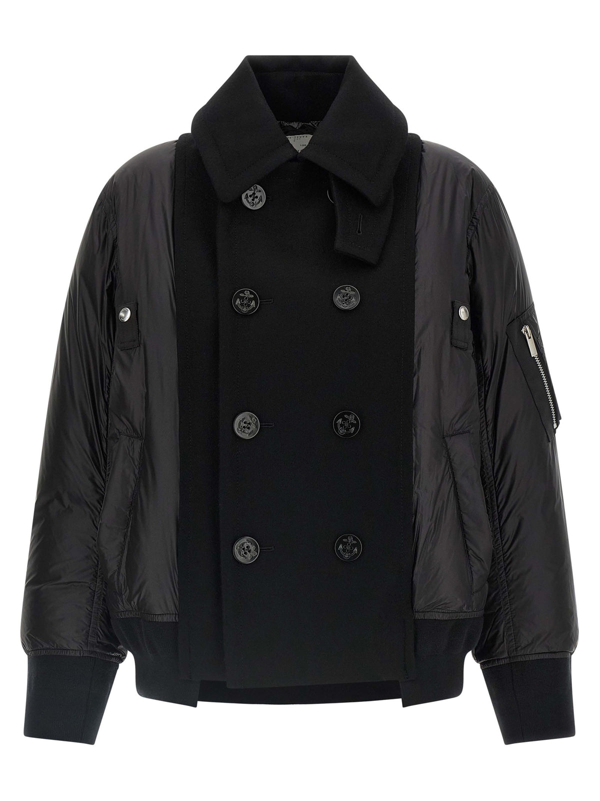 Sacai Wool Insert Bomber Jacket Black