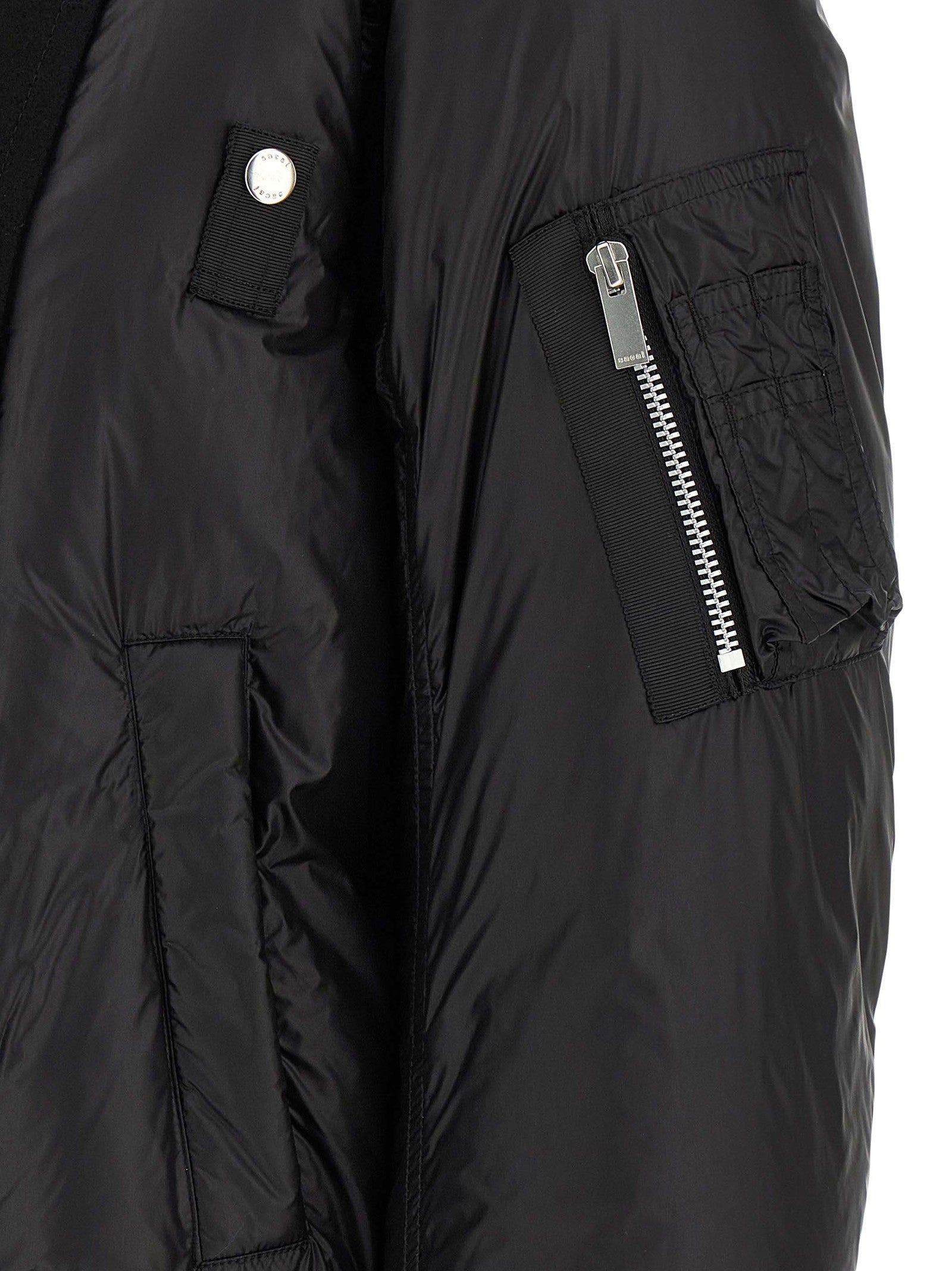 Sacai Wool Insert Bomber Jacket Black