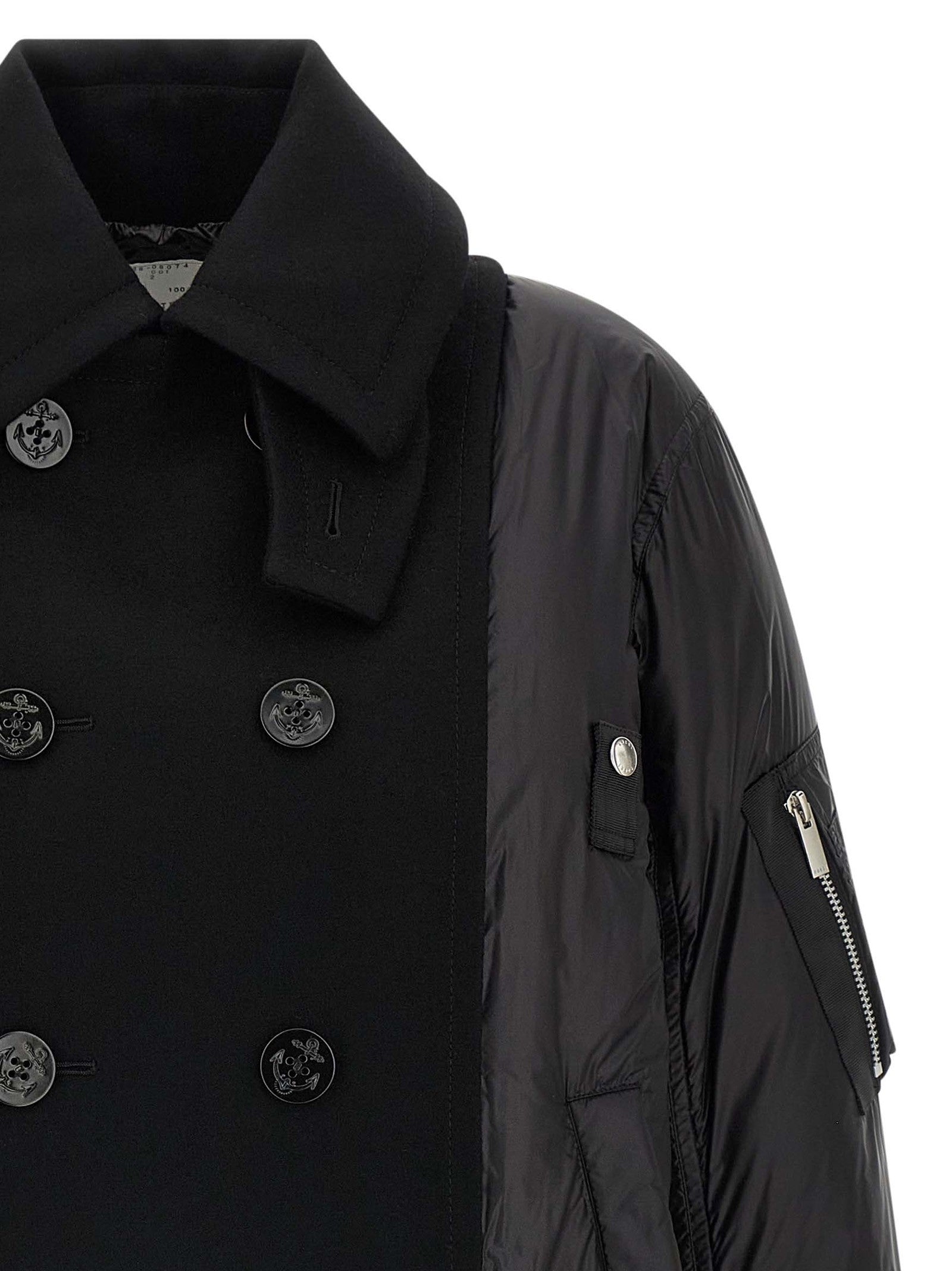 Sacai Wool Insert Bomber Jacket Black