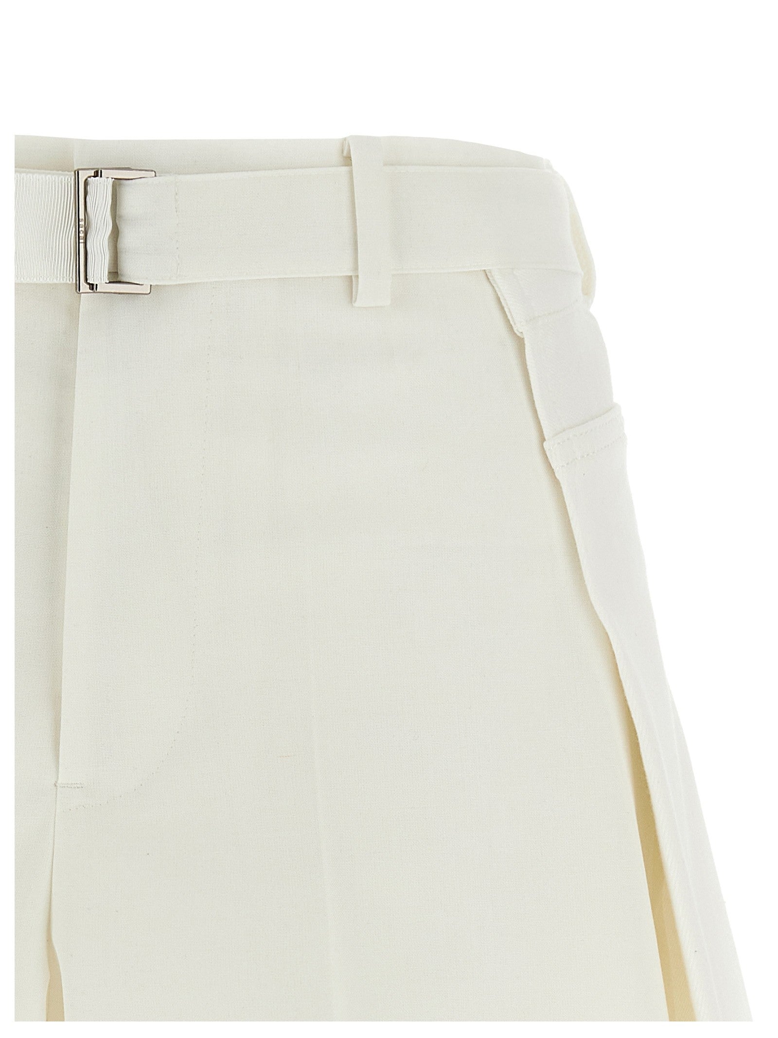 Sacai Wool Insert Shorts White