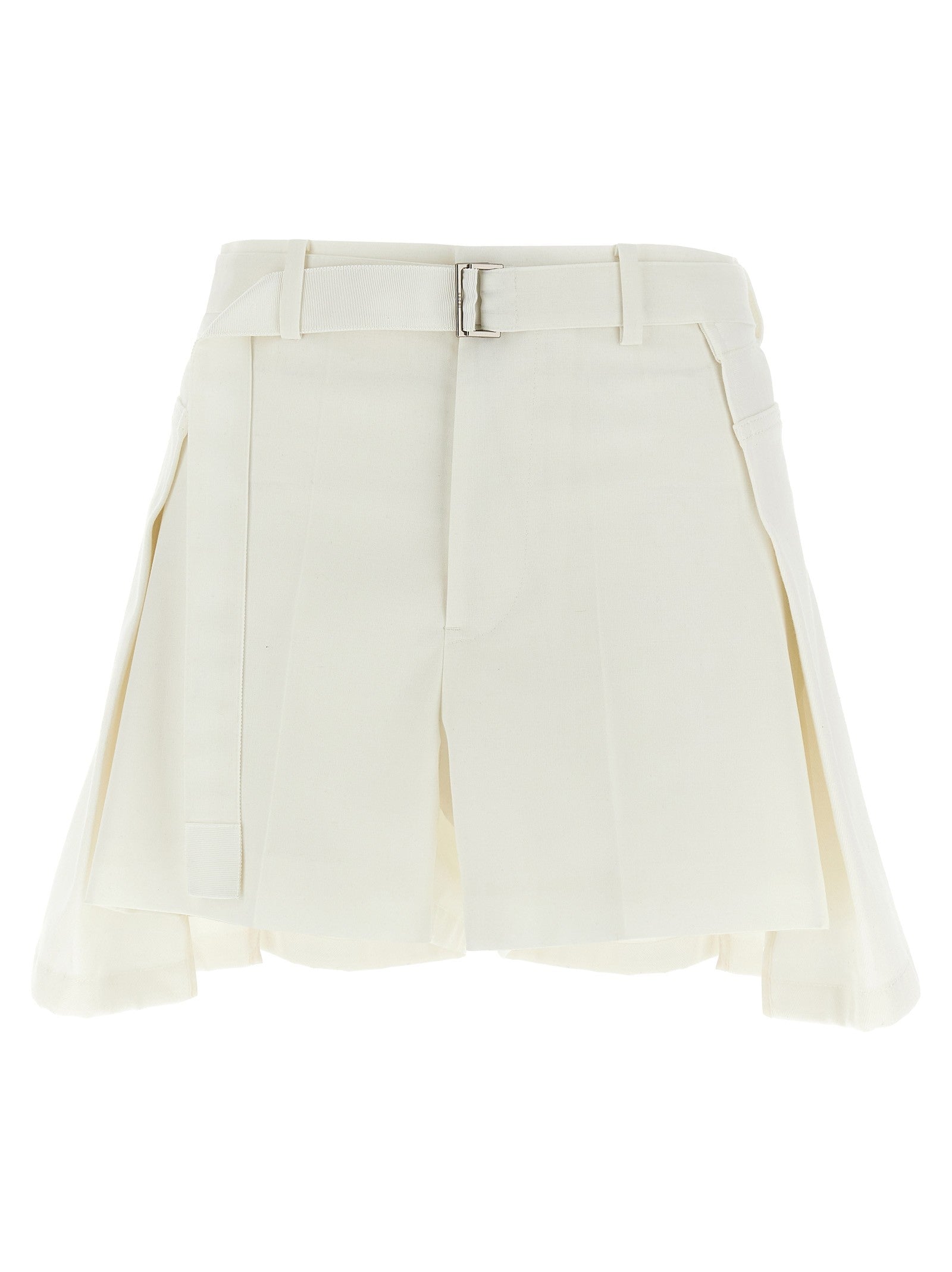 Sacai Wool Insert Shorts White