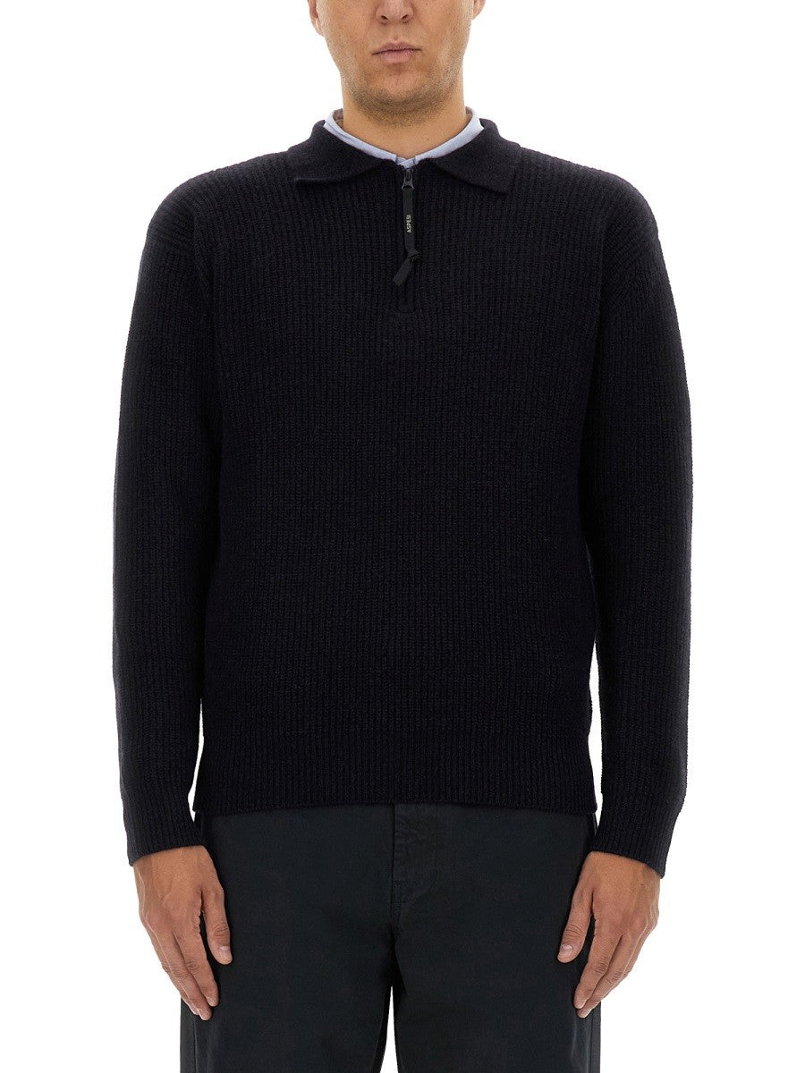 ASPESI Men's Wool Jersey Blue ASPESI