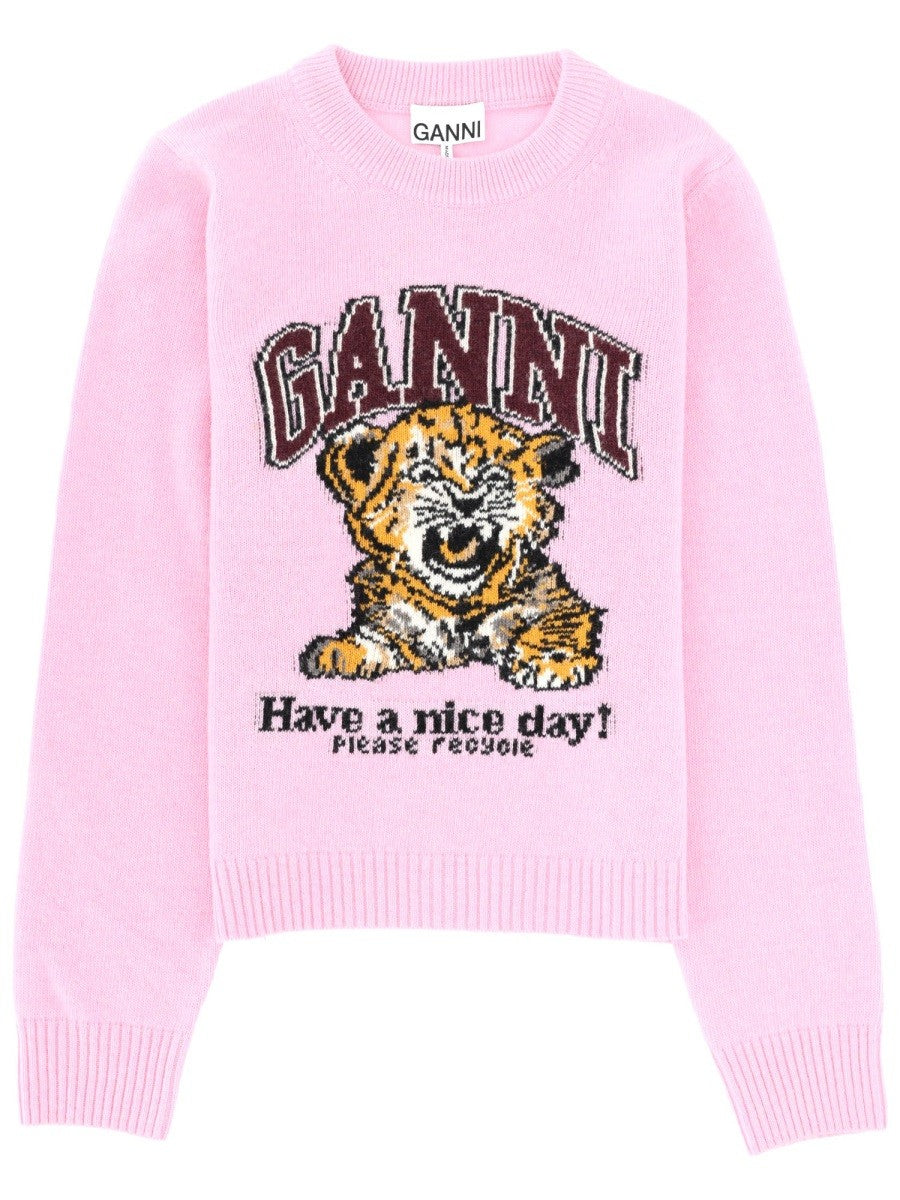 Ganni Women's Wool Jersey Blue