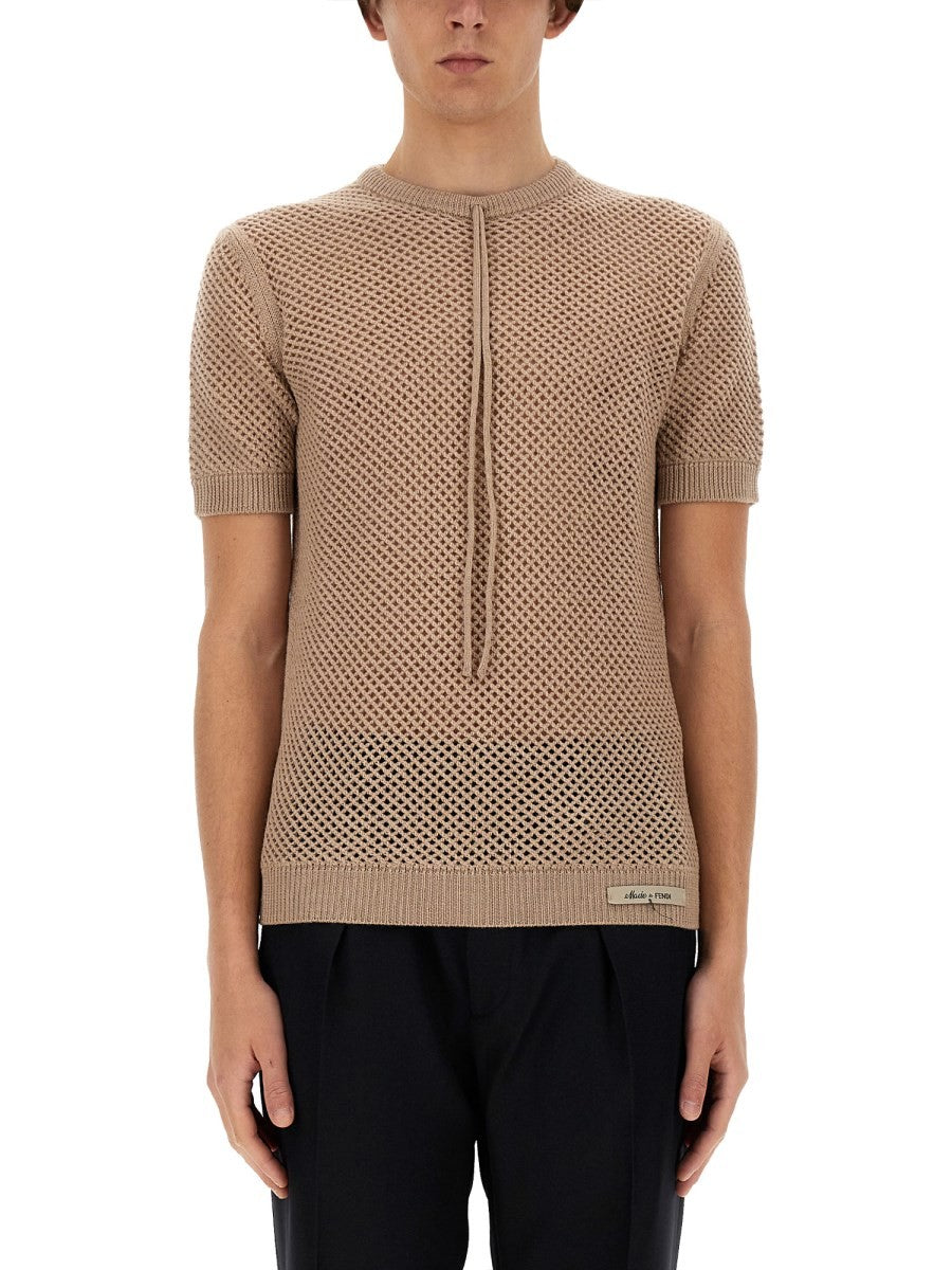 Fendi Men's Wool Jersey Beige