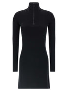 courrèges Wool Knit Dress Black