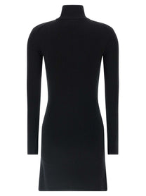 courrèges Wool Knit Dress Black