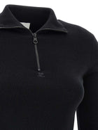 courrèges Wool Knit Dress Black, view 4