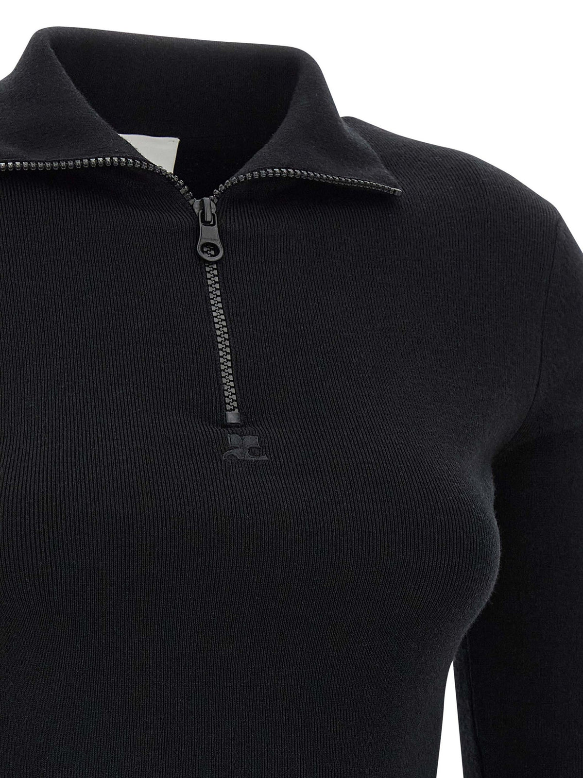 courrèges Wool Knit Dress Black, view 4