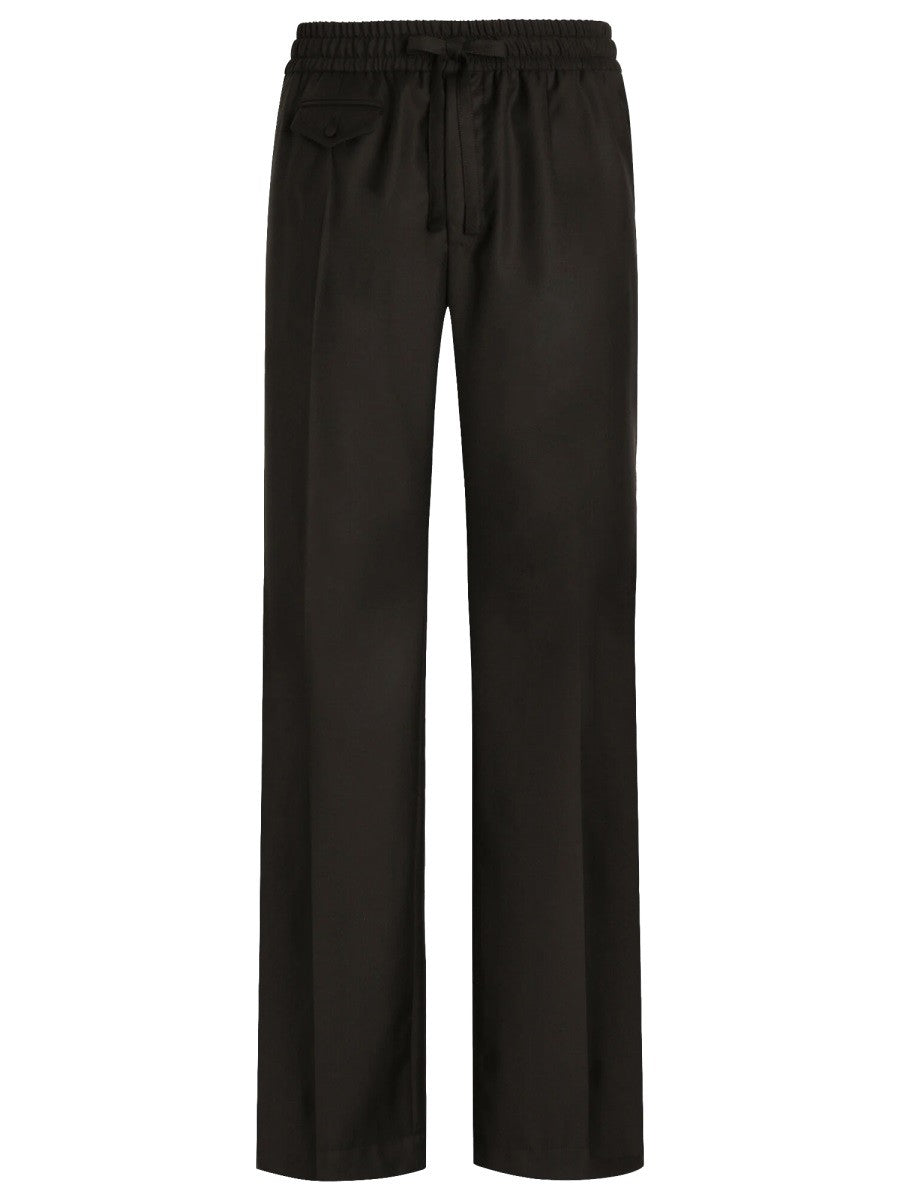 Dolce &amp; Gabbana Men's Wool Knit Jogging Pants Black