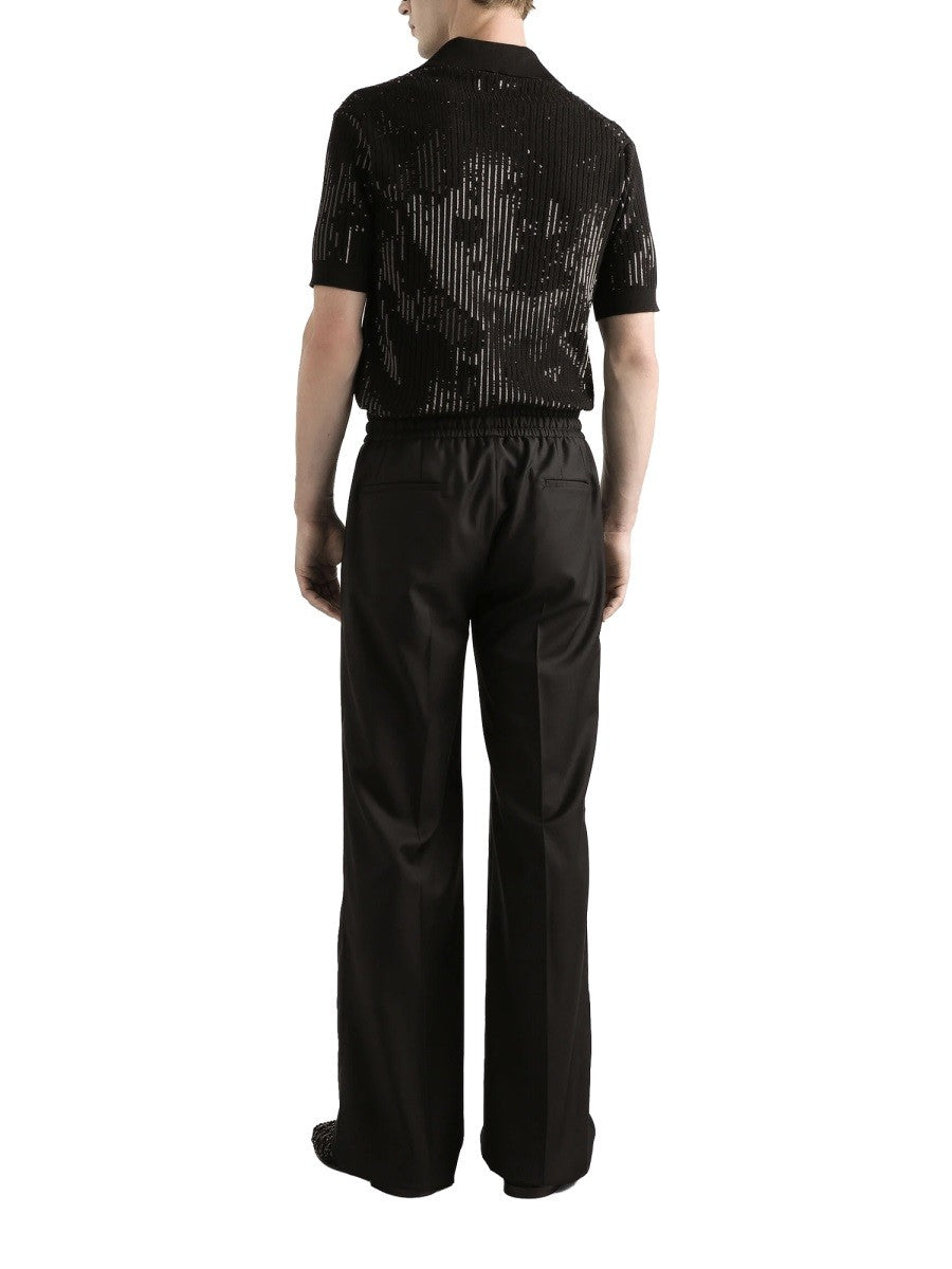 Dolce &amp; Gabbana Men's Wool Knit Jogging Pants Black