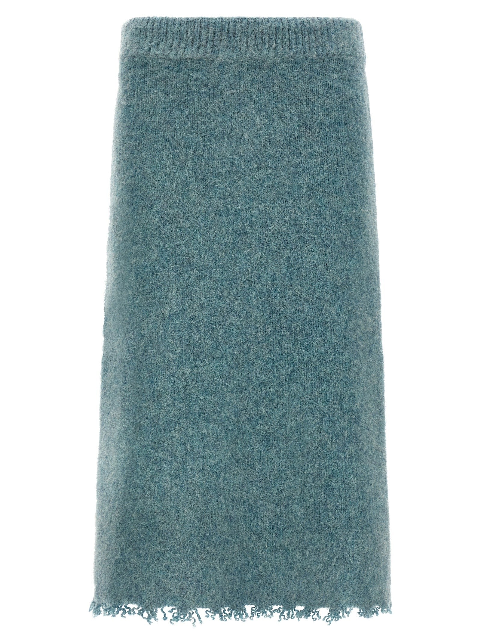 Jil Sander Wool Knit Skirt Blue