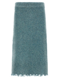 Jil Sander Wool Knit Skirt Blue