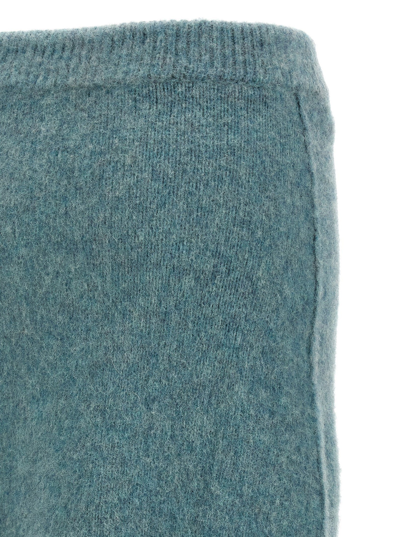 Jil Sander Wool Knit Skirt Blue