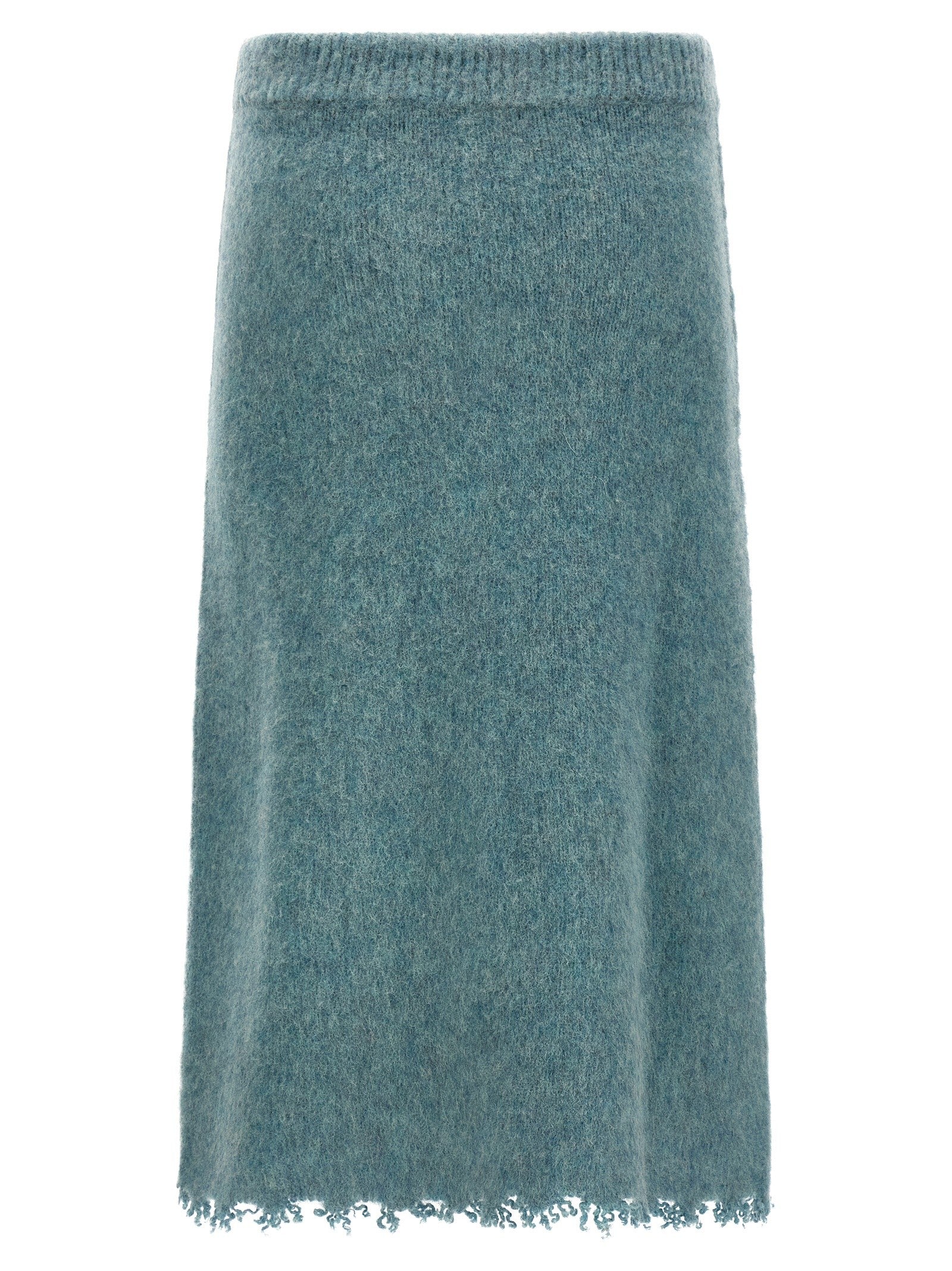 Jil Sander Wool Knit Skirt Blue