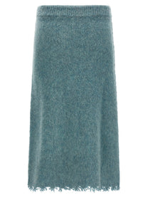 Jil Sander Wool Knit Skirt Blue