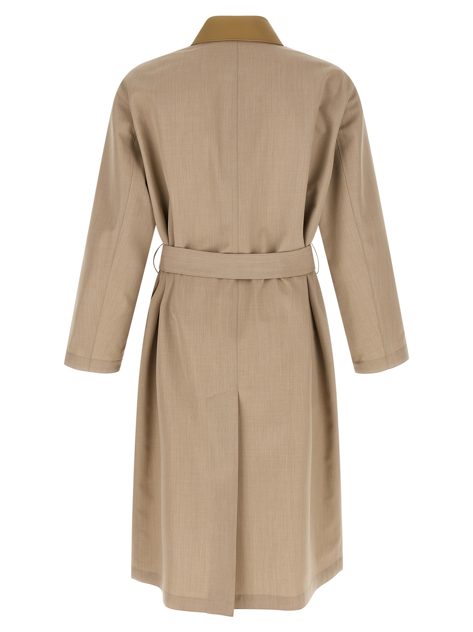 Auralee Wool Max Canvas Coat Beige
