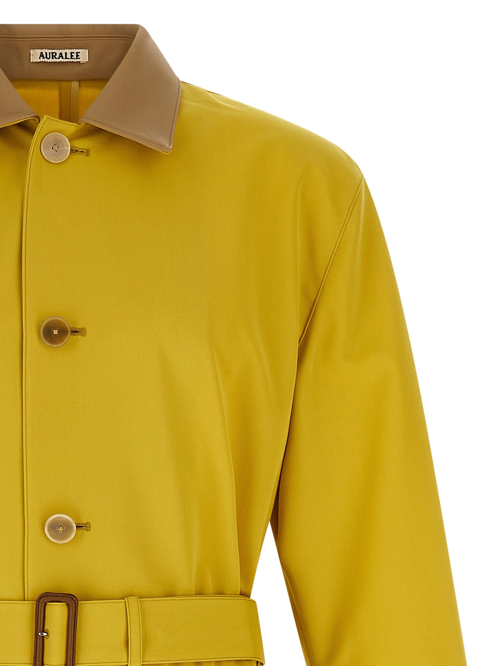 AURALEE Wool Max Canvas Coat Yellow