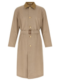 Auralee Wool Max Canvas Coat Beige