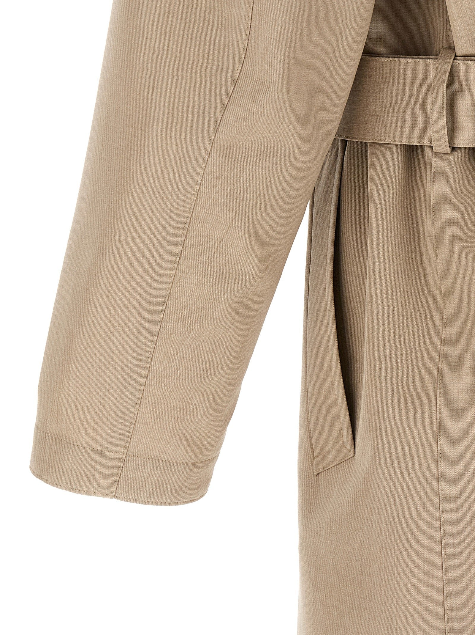Auralee Wool Max Canvas Coat Beige