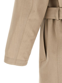 Auralee Wool Max Canvas Coat Beige