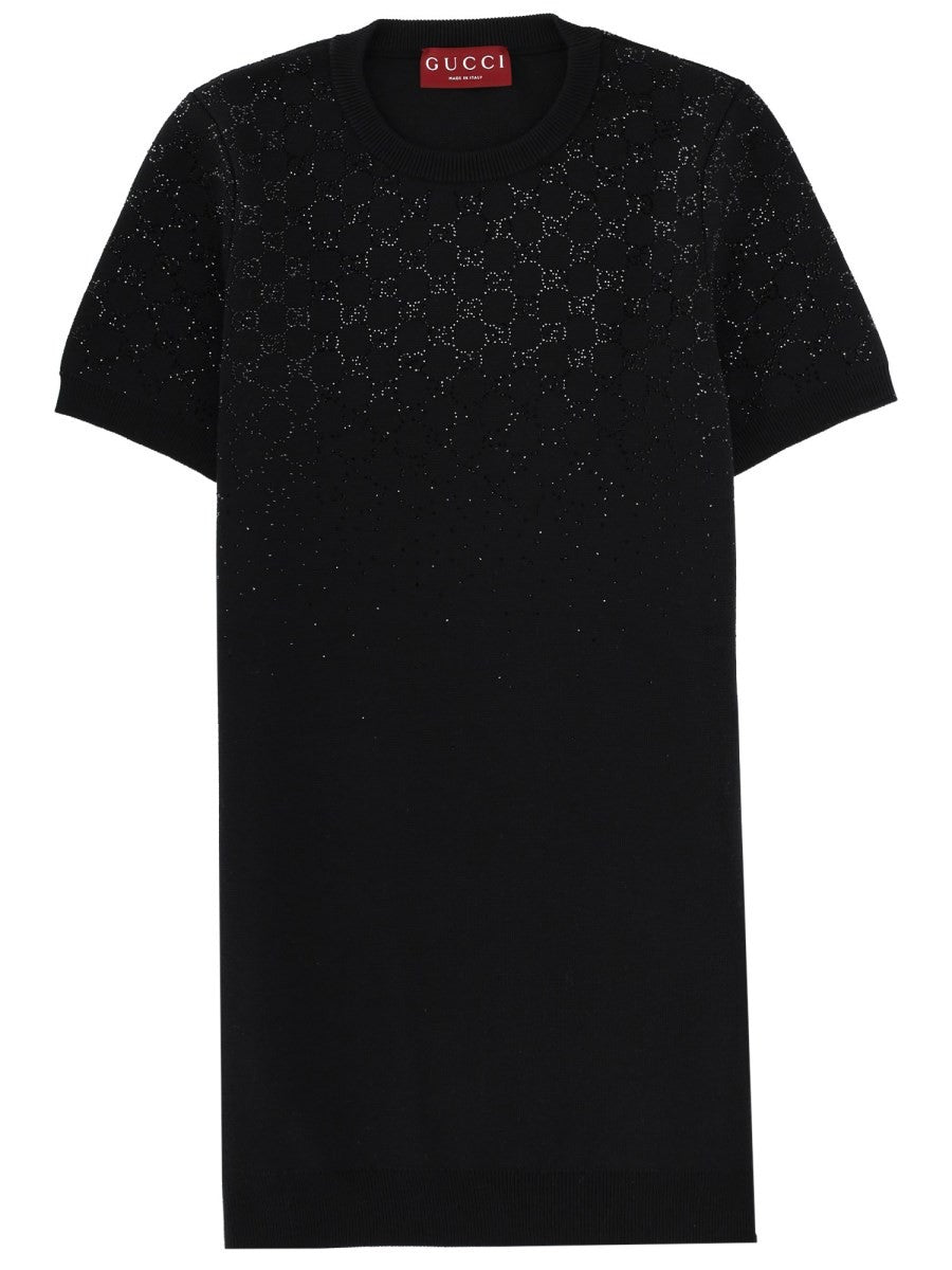 Gucci Women's Wool Mini Dress Black