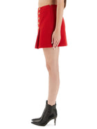Balmain Women's Wool Mini Skirt Red, view 4