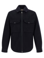 Moncler Wool Overshirt Blue