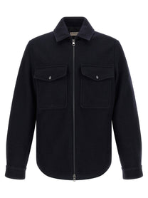 Moncler Wool Overshirt Blue