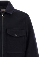 Moncler Wool Overshirt Blue, view 3