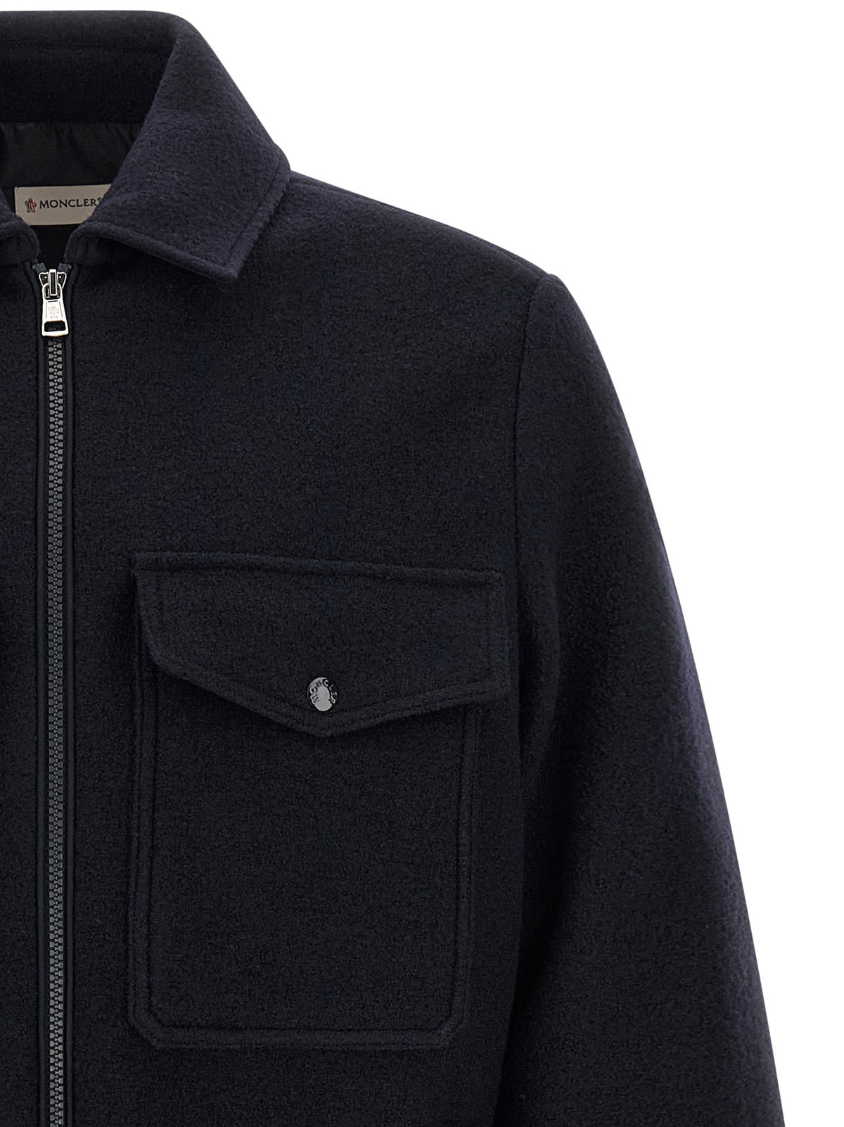 Moncler Wool Overshirt Blue, view 3
