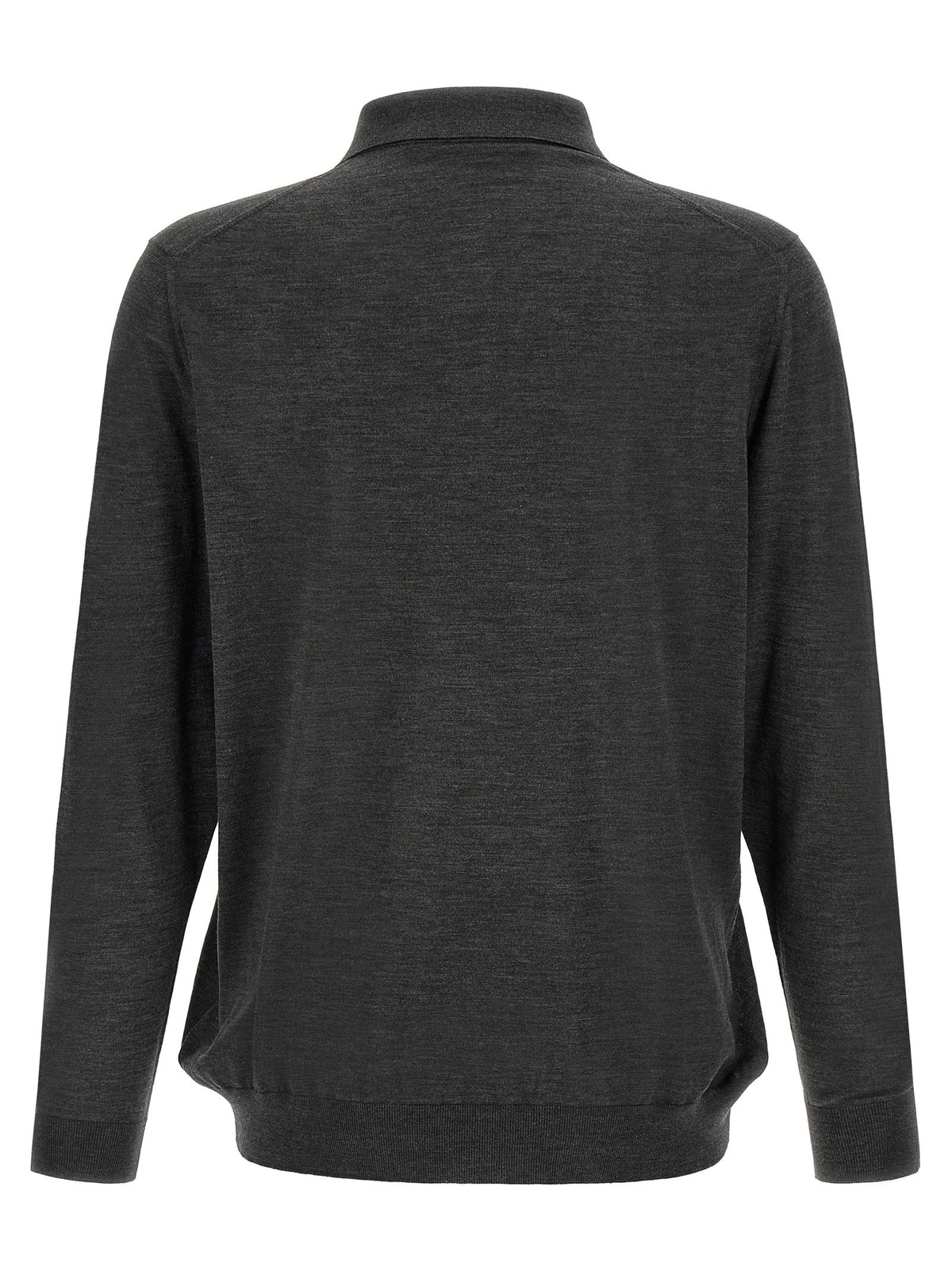 Kiton Wool Polo Shirt Microns Grey, view 2