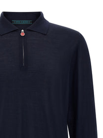 Kiton Wool Polo Shirt Microns Blue