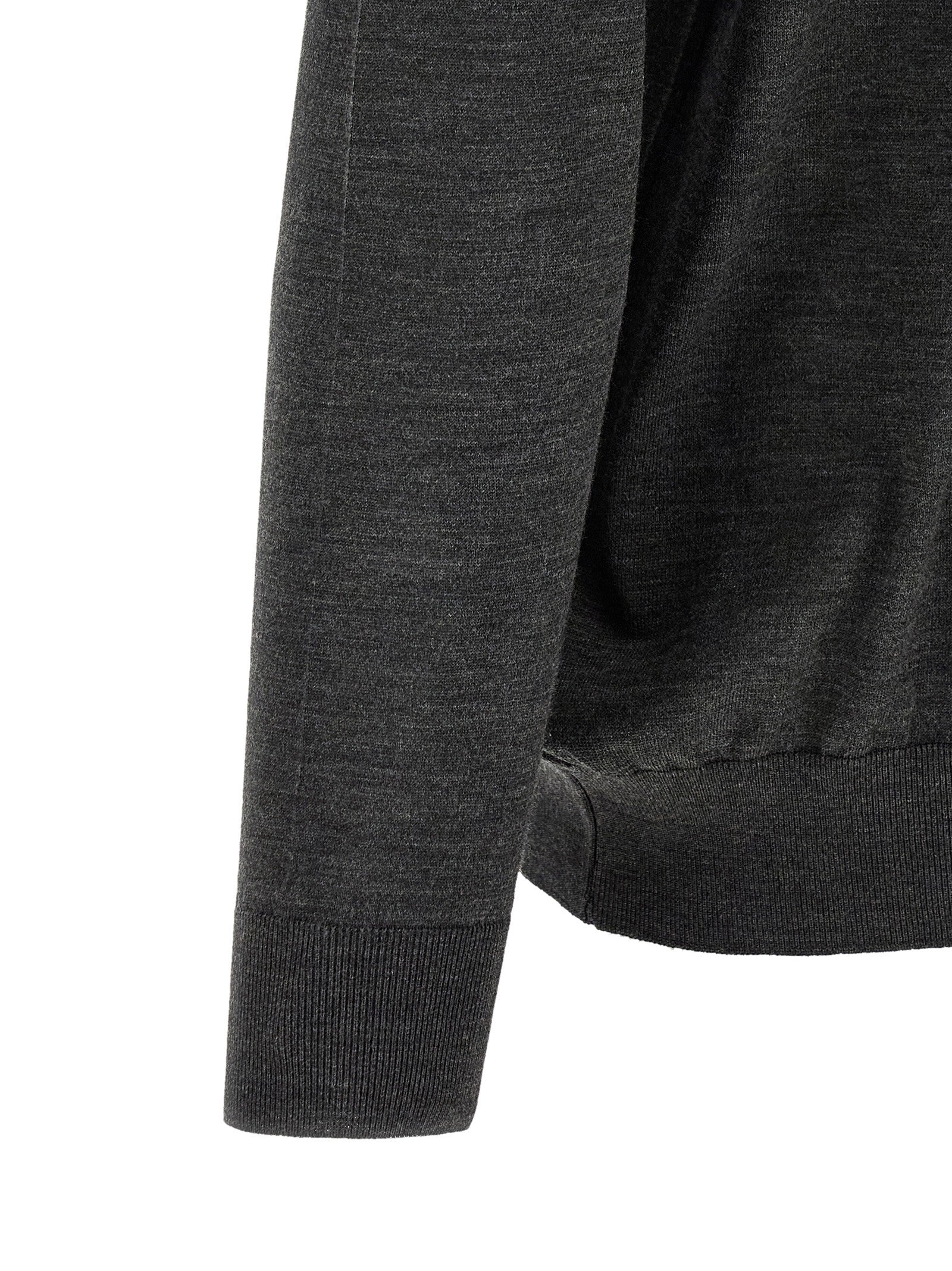 Kiton Wool Polo Shirt Microns Grey