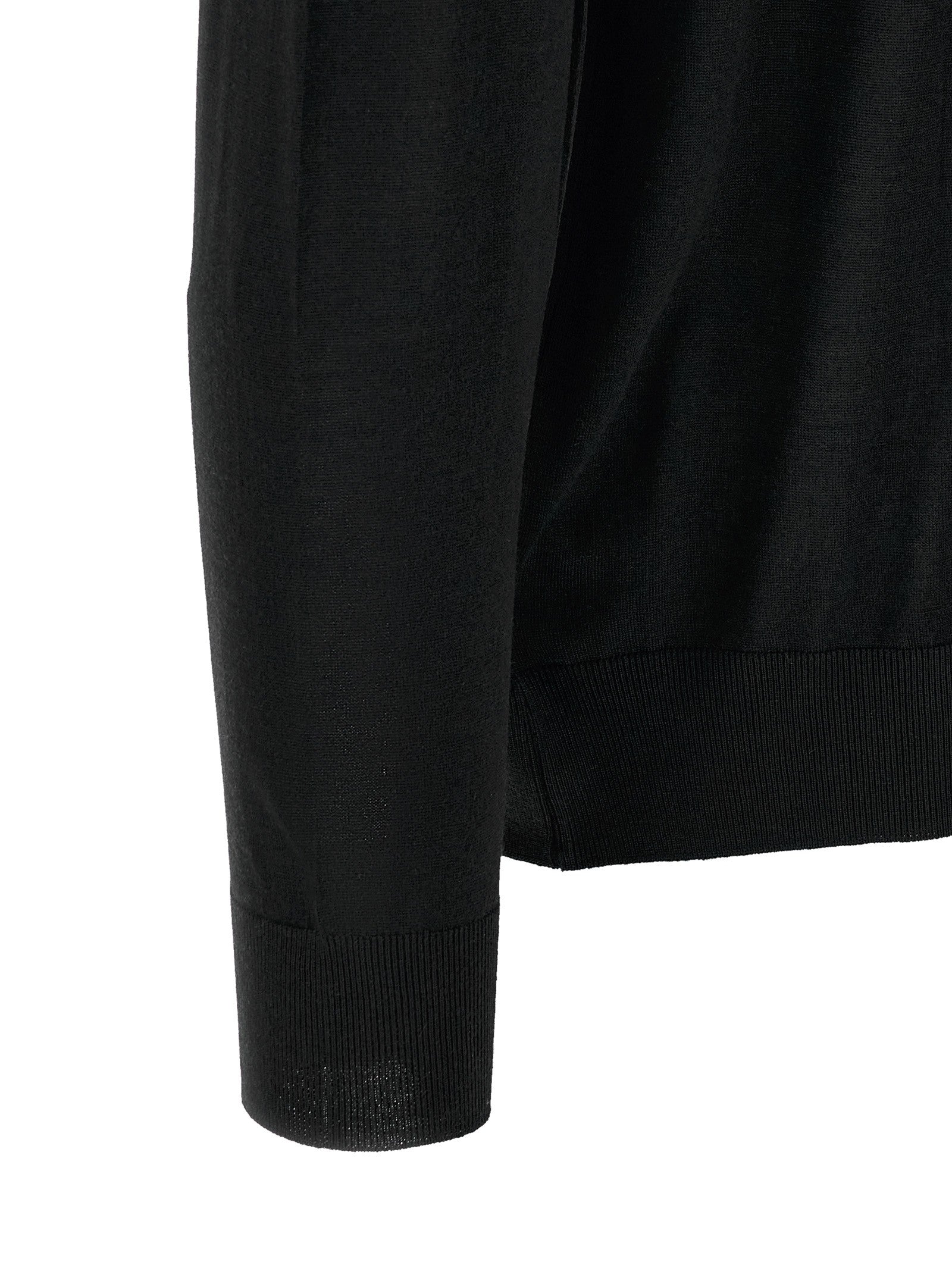 Kiton Wool Polo Shirt Microns Black
