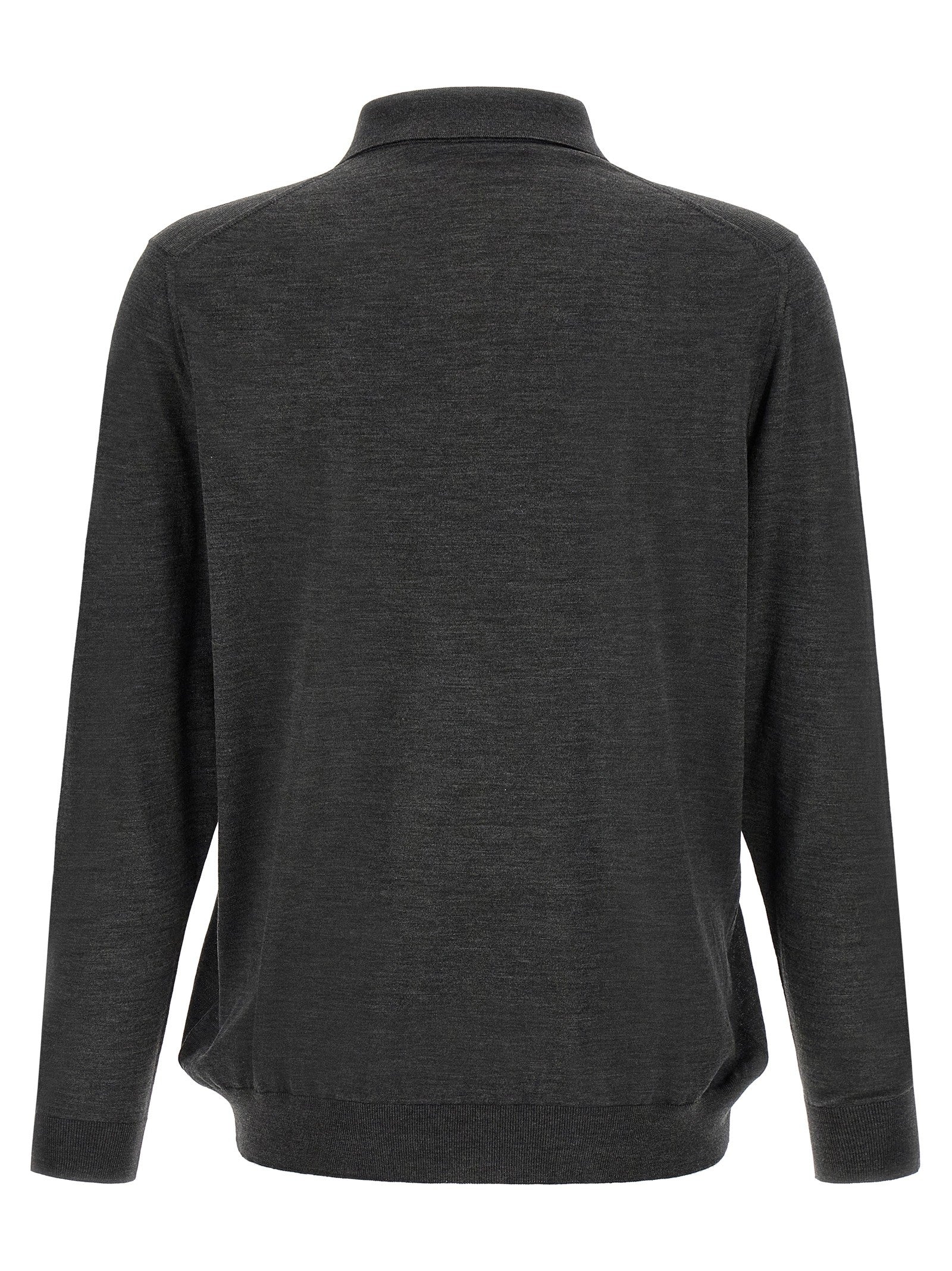 Kiton Wool Polo Shirt Microns Grey