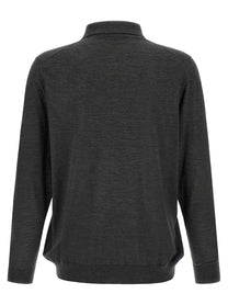 Kiton Wool Polo Shirt Microns Grey
